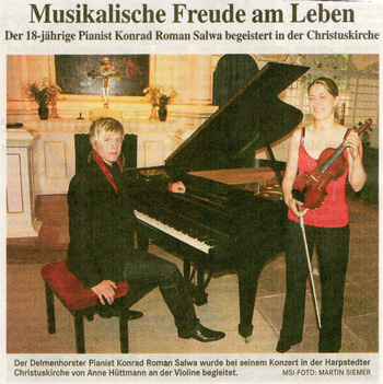 Zeitungsartikel 2008: Musikalische Freude am Leben